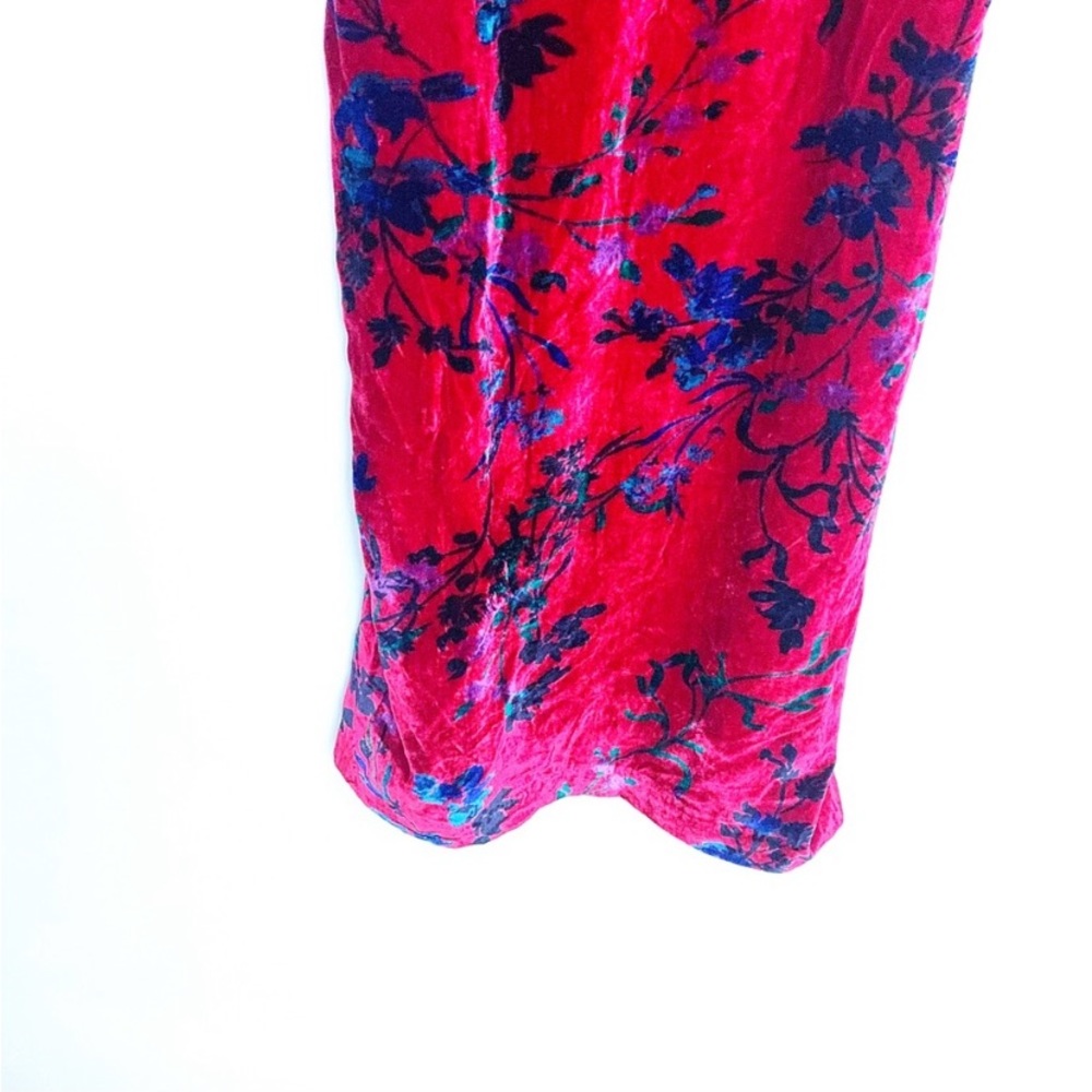 REVOLVE Red Velvet Floral Midi Dress - Picture 10 of 13